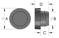 K2 Knurled Knob Line Drawing